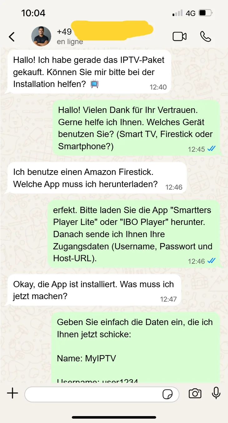 IPTV Box WhatsApp Beratung: Installationshilfe für Fire TV Stick
