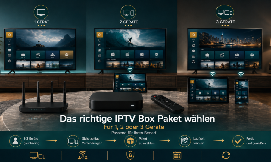 IPTV Box Paket für 1 2 oder 3 Geräte wählen